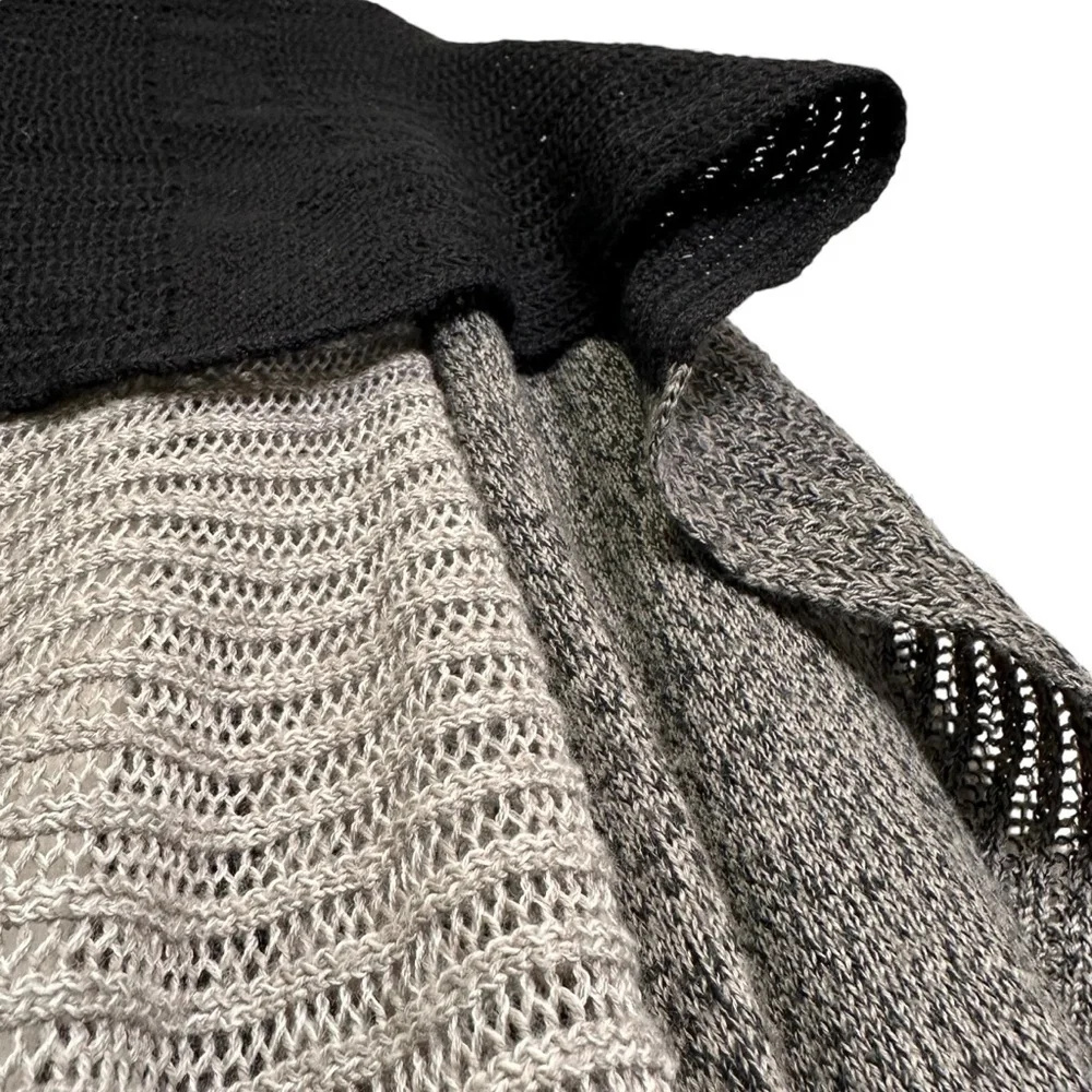 Lucky Brand Women’s MED Black & Gray Knit Wool Blend Cardigan - Picture 5 of 7